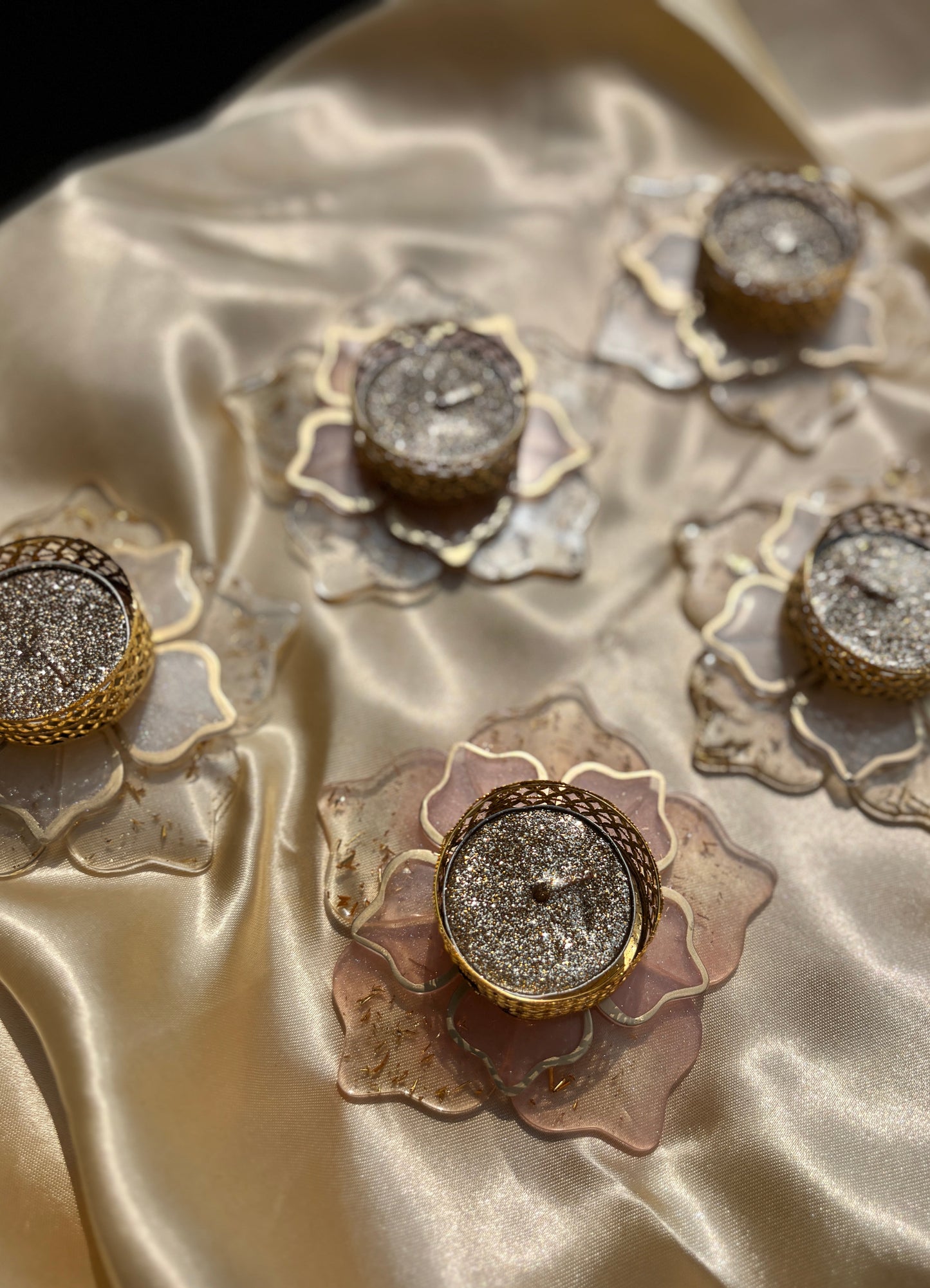 Resin Flower Diya