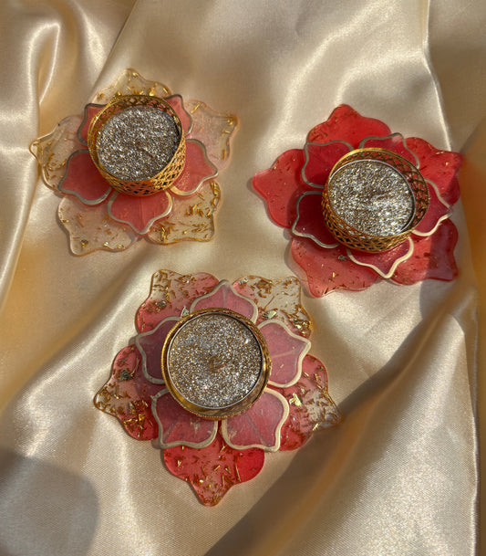Resin Flower Diya