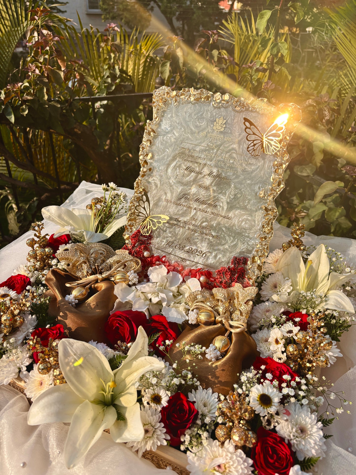 Resin Sahe Chithi with Floral Platter
