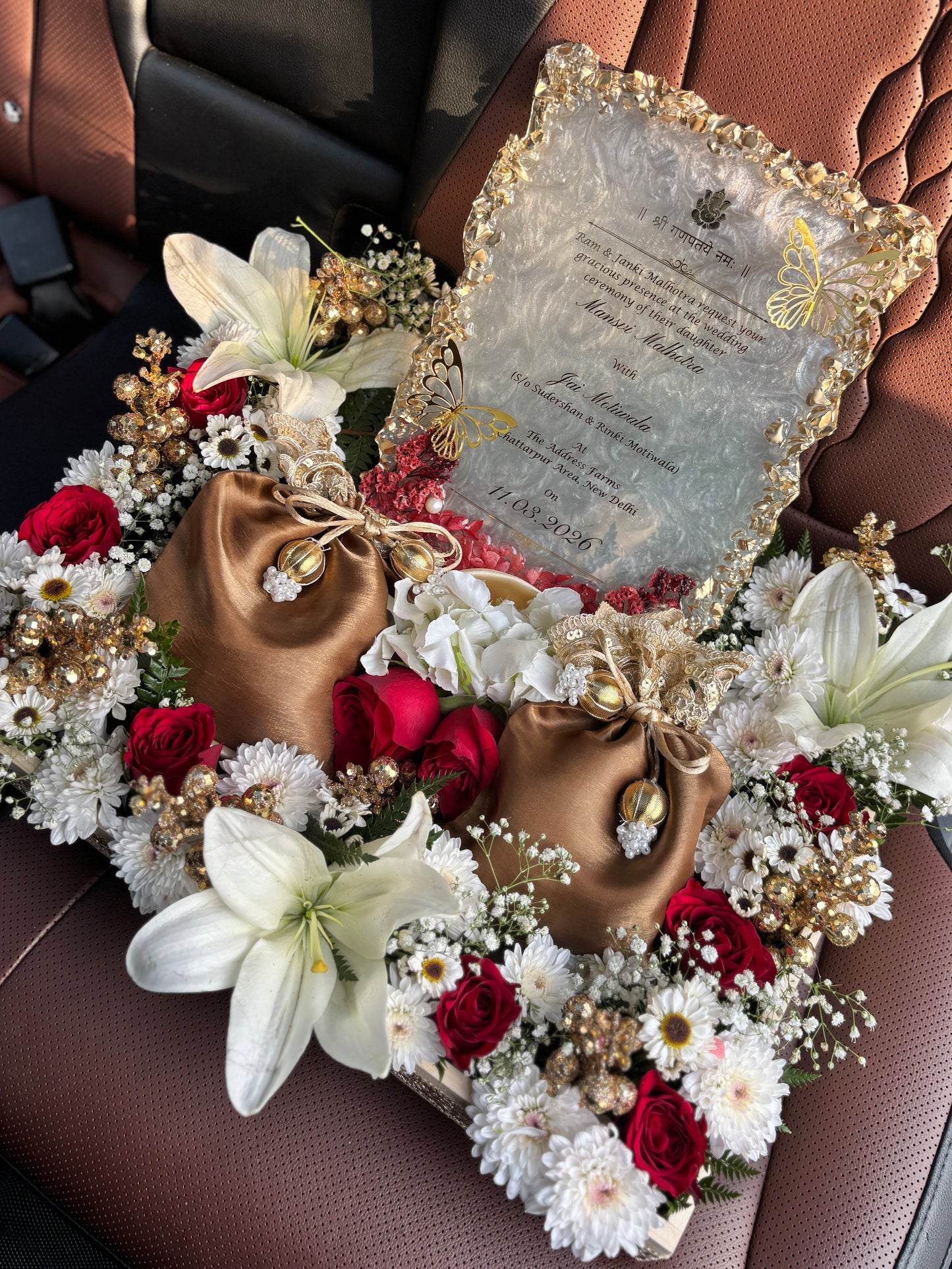 Resin Sahe Chithi with Floral Platter