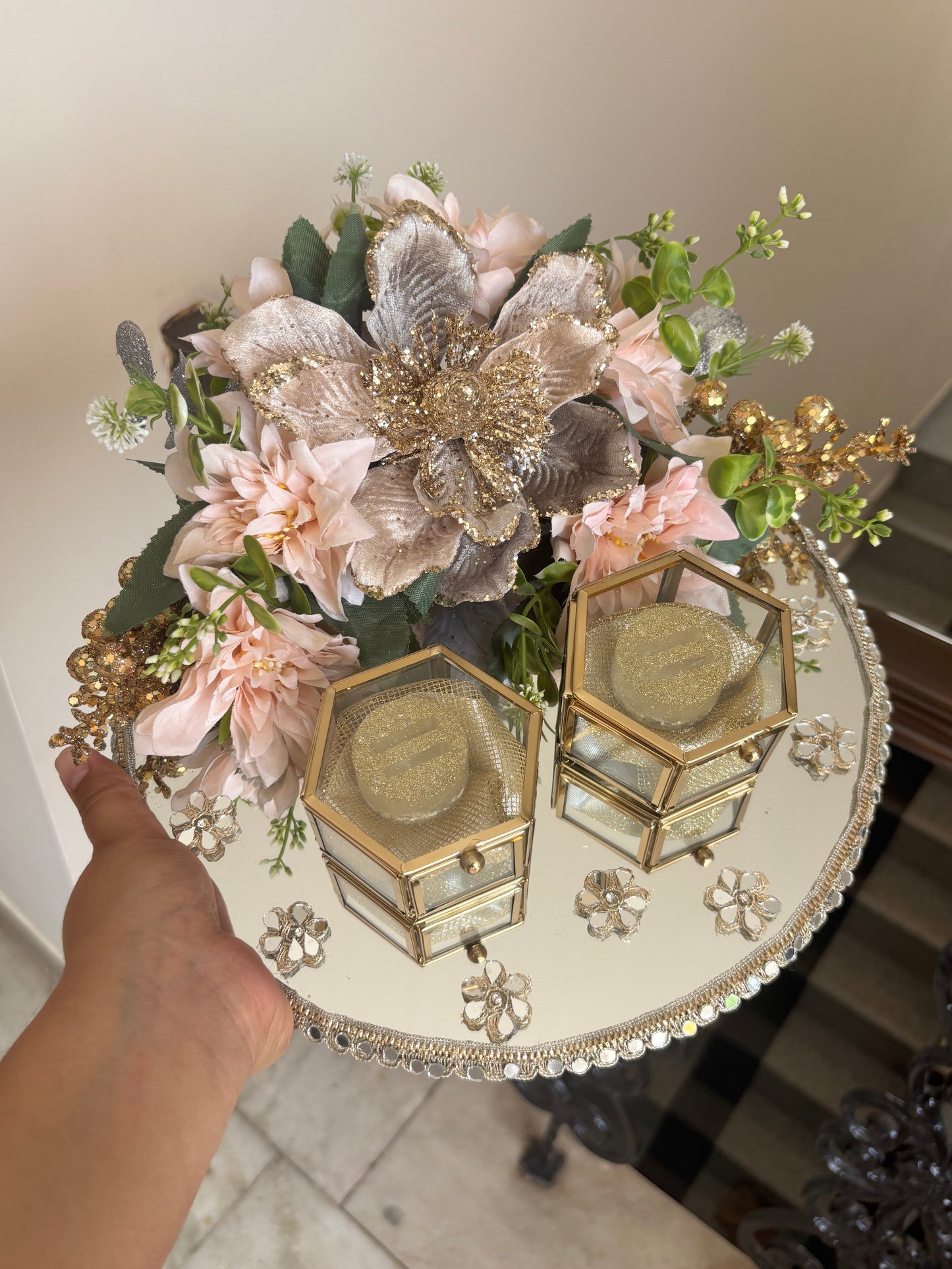 Mirror Engagement Platter - Blush & Champagne