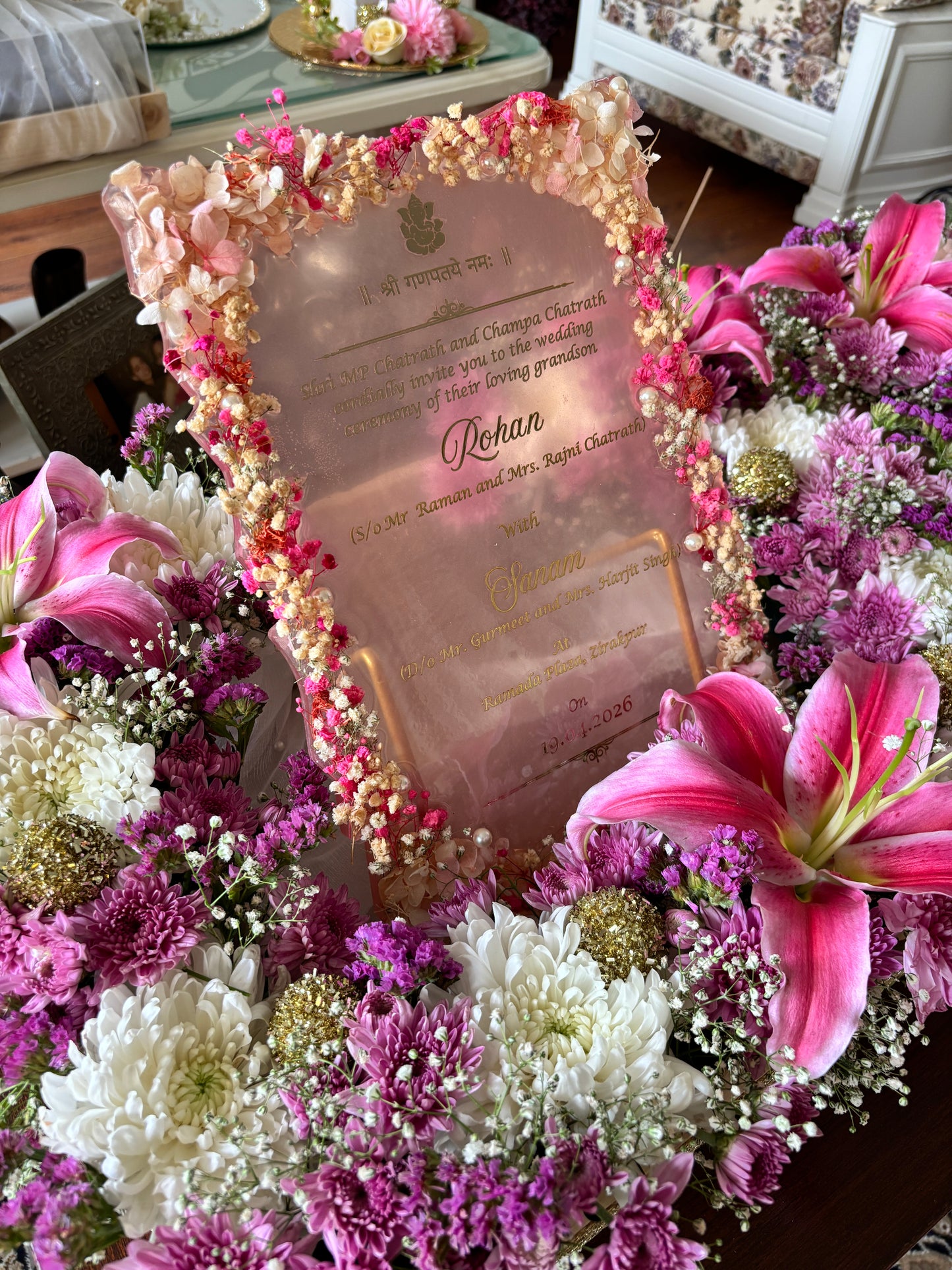 Resin Sahe Chithi with Floral Platter
