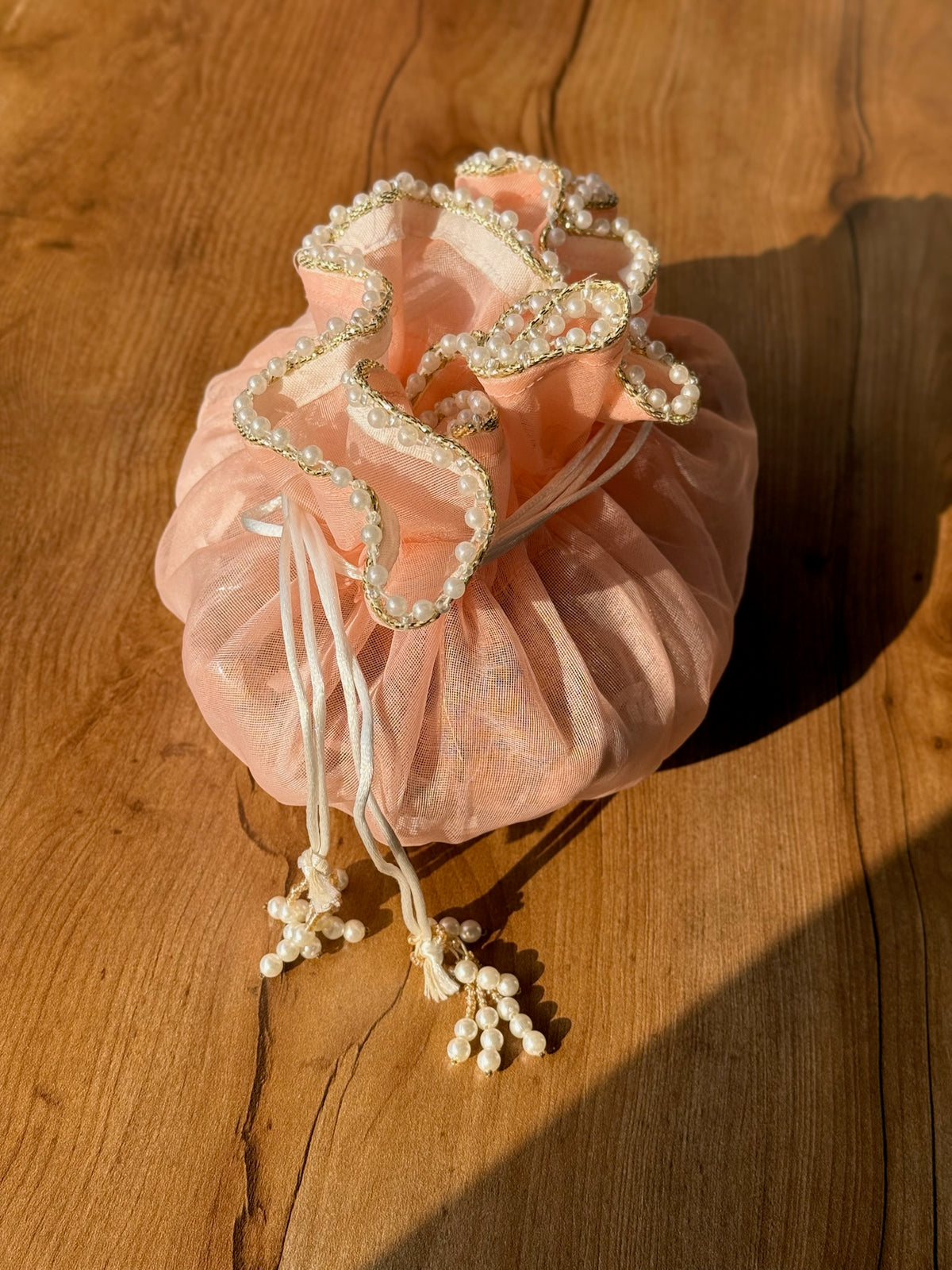 Luxury Pearl Organza Potli