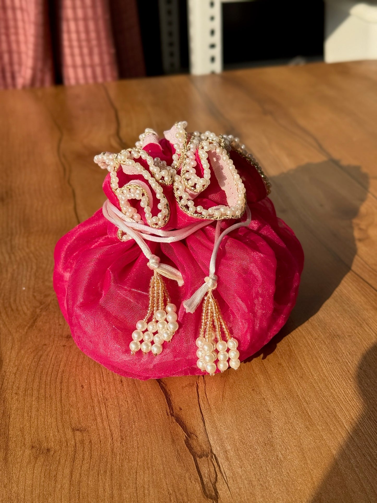 Luxury Pearl Organza Potli