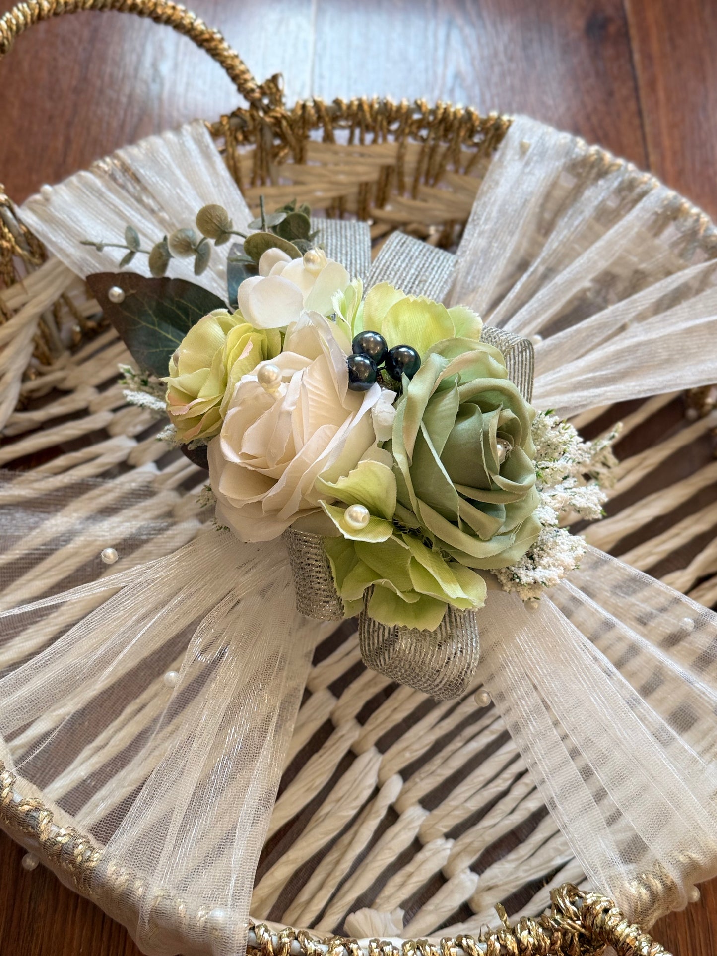 Round Hamper Basket - Emerald